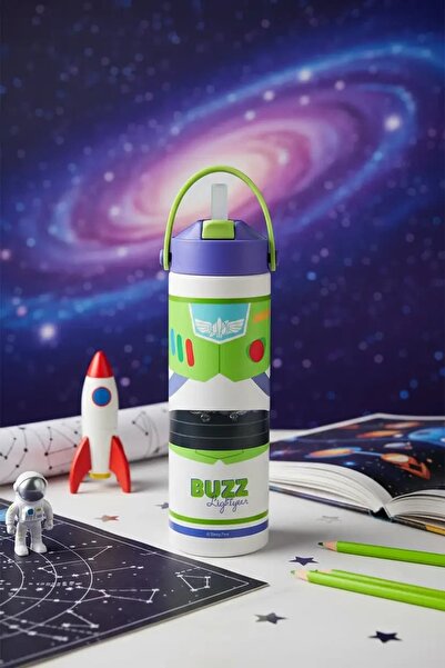 Miniso Disney Pixar Toy Story Lisanslı Buzz Lightyear Pipetli Çelik Şişe 550 ...