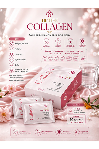 AYOS LİFE Dr.Life Collagen Glutatyon Kır iğdesi Çinko ve biotin Multivitamin