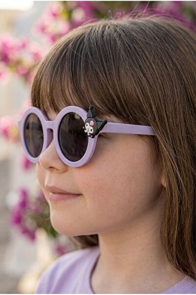 Chunky Frame Kuromi Licensed Round Purple-Lilac Children's Sunglasses with Uv...