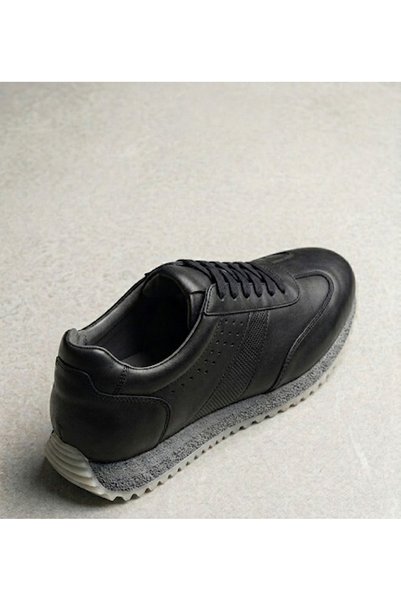 ERDOĞAN TULGAR Genuine Leather Thermoactive Sole Top Quality Odorless Black Sneaker Men's Sports Shoes Te0104