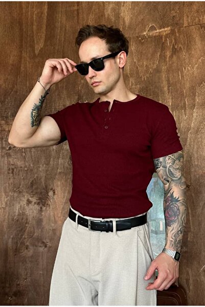 cezstudio Henley Yaka Premium Fitted Yaka T-shirt