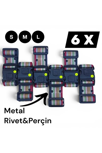VİVA SHOES Set of 6 Suitcase Safety Belts, Suitcase Security Belt, Luggage Sa...