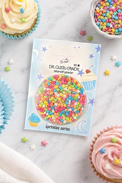 Dr. Gusto Minik Yıldız Renkli Mix Pasta Süsleme Şekeri