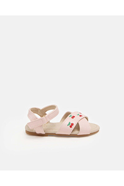 REDTAG Infant Girls Pale Pink Cherry Backstrap Sandals