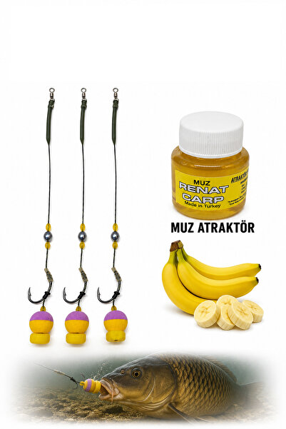 sr sazanrig YÜZEN EVA SAZAN RİG TAKIMI MUZ ATRAKTÖRLÜ (3' LÜ SET)