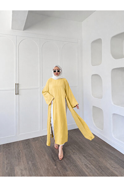 Trenddolabı Kadın Yırtmaçlı Uzun Oversize Tesettür Tunik