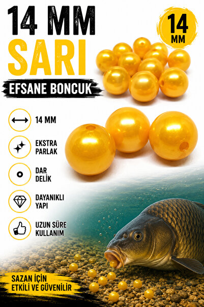 sr sazanrig EFSANE SARI BONCUK 14 MM (DAR DELİK)