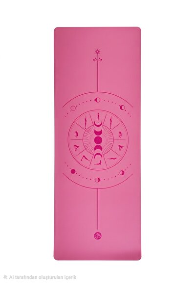 Nyra Active Yoga Matı Kaydırmaz Doğal Kauçuk 5mm Pembe Çember Tasarımlı