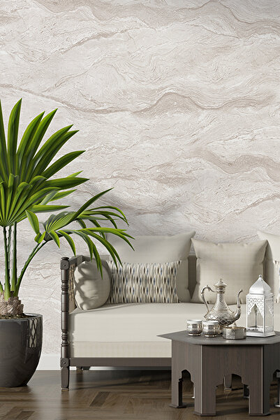 dreamwall Modern Doğal Taş Görünümlü Mermer Dokulu Desenli Tek Parça Tekstil ...
