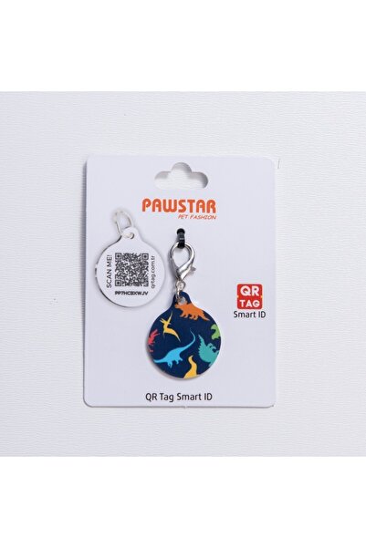 Pawstar Dino Desenli Qr Tag Evcil Hayvan Künyesi İsimlik Pet Tag Köpek Künyes...