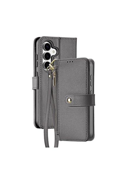 Dux Ducis Husă Lawa din piele MagSafe pentru Samsung Galaxy S25 Plus, Gri