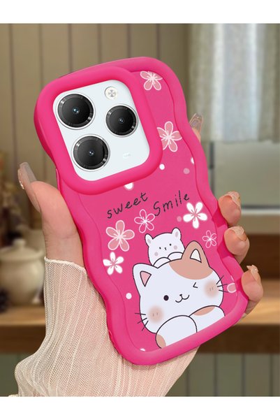 Hontinga Infinix Hot 40 Pro Compatible Case Camera Protector Red Silicone Cou...