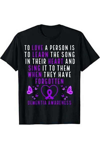 Astogria13 Men's Dementia Awareness T-Shirt Alzheimer's Ribbon & Heart Design...
