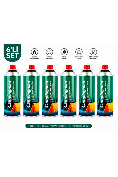 Orcamp 220 Gram Gaz Kartuşu Campingman 6 Adet