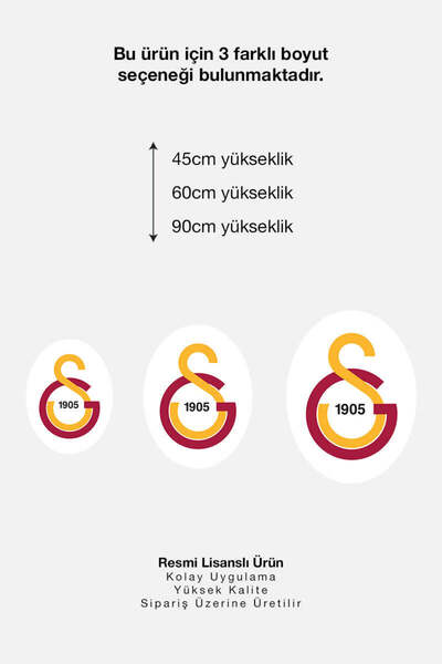 Galatasaray Wall Sticker Arma 45 cm - Licensed Original