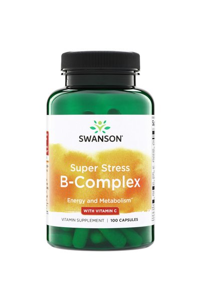 SWANSON Super Stress B-Complex cu vitamina C 100 Capsule
