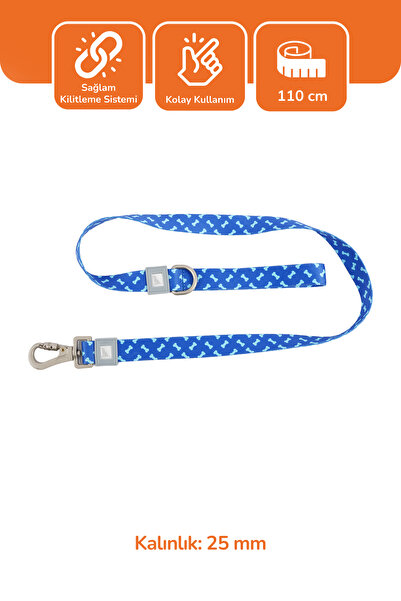 GOBYPET Köpekler İçin Dayanıklı Ve Güvenli, Desenli Gezdirme Tasması ( 25mm )