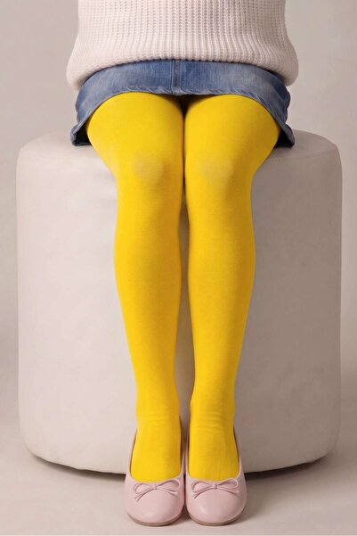OBJE Girl's Yellow Micro 40 Pantyhose