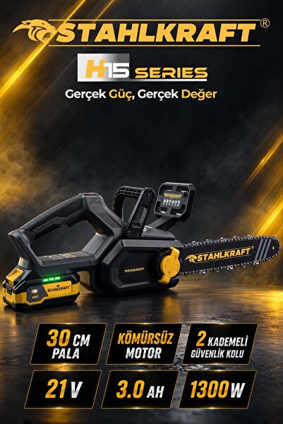 STAHLKRAFT H15 3825 Kömürsüz Motor 21v 3Ah 30 cm (12'') Akülü Testere