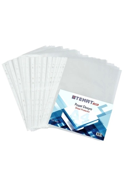 Temat أكياس ملفات A4 100 قطعة - 3 عبوات