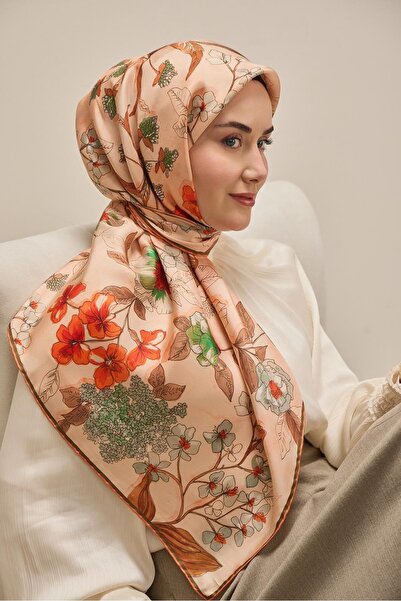 Silk Home Twill İpek Eşarp Çiçek Rüyası Pudra Pembe 90x90
