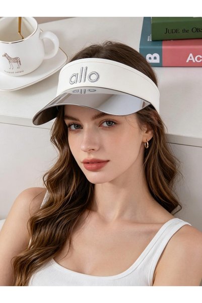 valkyrie Women's White Mirrored Visor Hat Adjustable Sunshade Tennis Golf Sports Cap