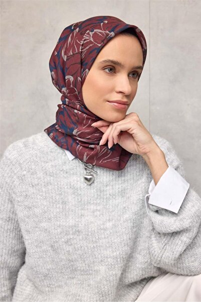 Silk Home Cotton Polyester Scarf Tile-Burgundy Stone Navy Blue Black Botanica...