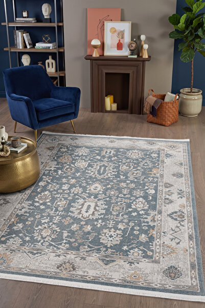 Milas Dokuma Vintage %100 Polyester Modern Dokuma Salon Oturma Odası Halısı
