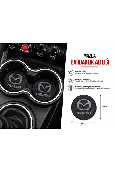 YSN SOUNDS Mazda Araç Bardaklık Altlığı , Mazda Şişe ve Bardak Altlığı, Mazda...