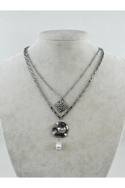 Bozhi Necklace Steel Business Woman Style Silver