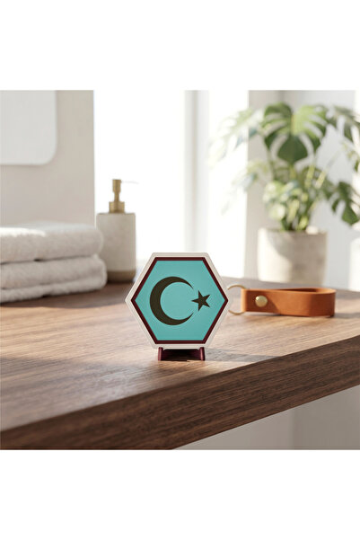 Miaju Butik Ay Yıldız Motifli Dekoratif Masaüstü Süsü, Modern ve Minimalist E...