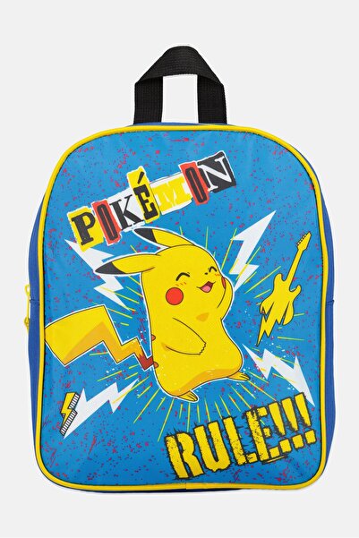 Pokemon حقيبة ظهر للأطفال بطباعة جرافيك، لون أزرق