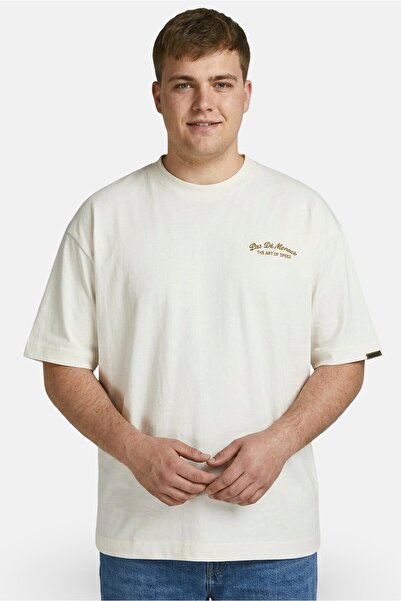 Pas De Monaco Men Crew Neck Short Sleeve Embroidered Logo T-Shirt, Off White