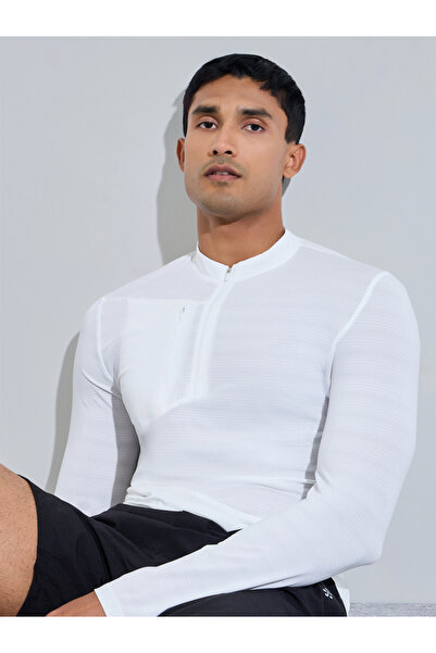 Styli Men Quarter-Zip Long Sleeve Training T-Shirt