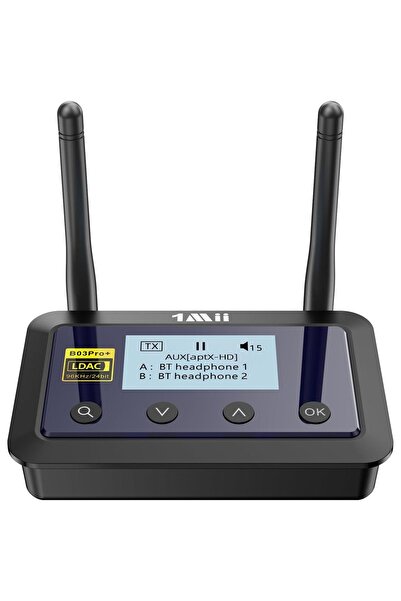 OEM 1Mii B03Pro+ Adaptor Bluetooth 3-în-1, LDAC, AptX HD, LCD, RCA/Optical/AU...