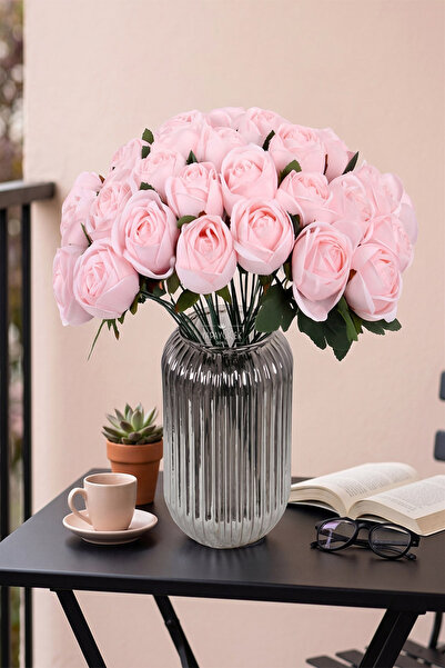 Yapay Çiçek Deposu Artificial Flower 12-Pack Peony Bunch 35 cm Powder Pink