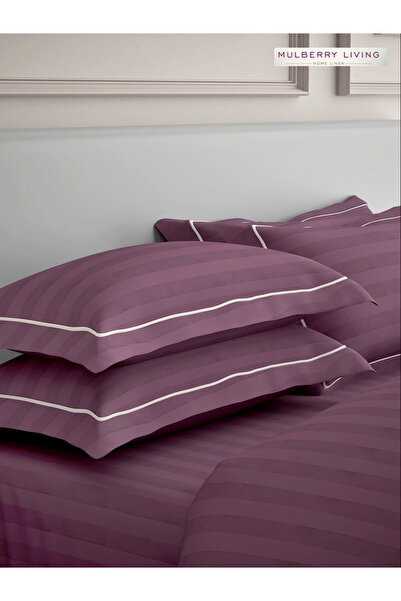 Mulberry Living By Styli أغطية وسائد من القطن 100% - 300 خيط في البوصة - خطوط...