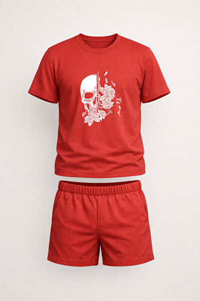 ZEMLİYA Unisex red printed t-shirt set