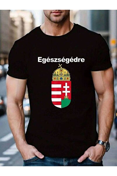 23ERVA تي شيرت رجالي أسود للعطلات من القطن 100% بتصميم Egeszsegedre Cheers In...