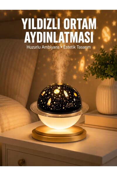 VERAH Hava Nemlendirici Led Işıklı Gece Lambası Yıldız Görünümlü Renk Değişti...