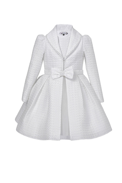 Pamina Girl's Evening Dress Heart Jacquard Layered Tulle Gown and Pearl Colla...