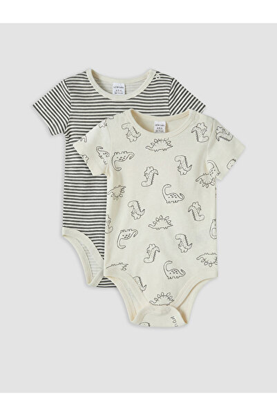 LC Waikiki Printed Baby Boys' Snap Bodysuit 2 Pack