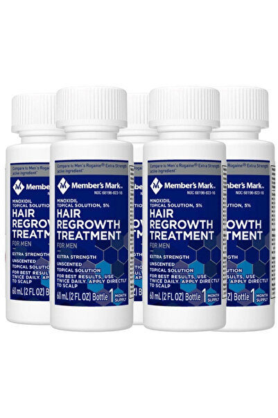 Members Mark 5x Member's Mark 60ml Soluție Minoxidil 5%, Pipetă inclusă, pent...
