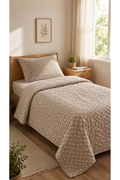 Shopyteks Single Bedspread 160X220 Quilted Pique Star Pattern Soft Bedspread Set