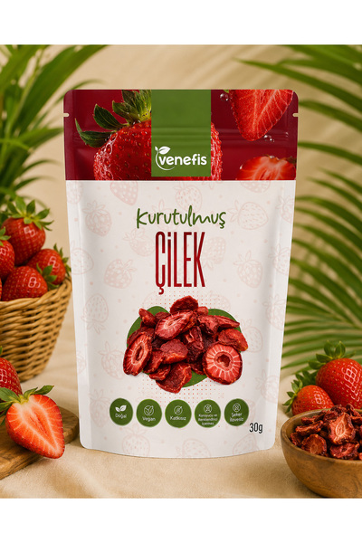 venefis Kurutulmuş Çilek 30 Gr - Atıştırmalık Çilek Kurusu