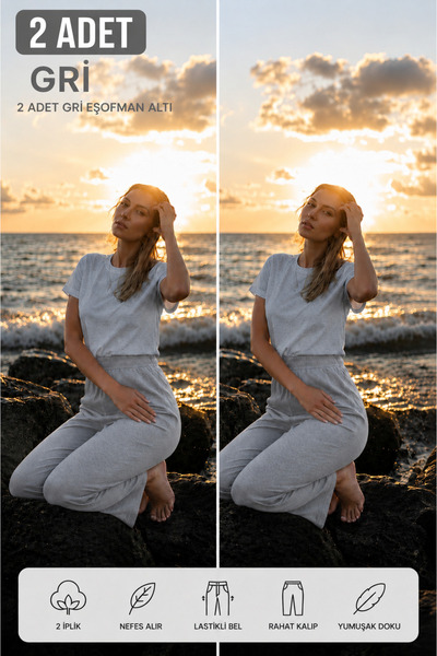 MODABOX Double Set of 2 Premium Women's Comfortable Fit Sweatpants with Pockets