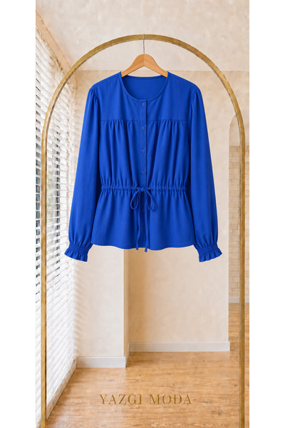 YAZGI MODA YAZGIMODA Pamuklu Peplum Kesim Gömlek