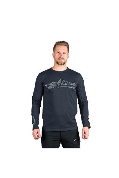 NORTHFINDER Tricou bumbac organic barbati Bodi, Albastru