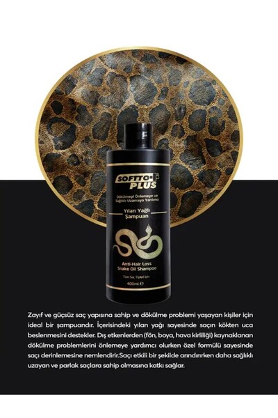 Softto Plus+1 Snake Oil Extract Anti-Hair Loss Hair Strengthening Care Shampoo 400 ml
