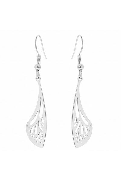NIRE Κρεμαστά Σκουλαρίκια Φύλλο Ασημί Elegant SS60